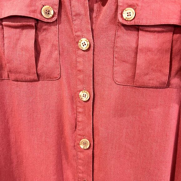 Soft Surroundings Linen Blend Button Down Fontana Belted Midi Dress - Picture 9 of 12